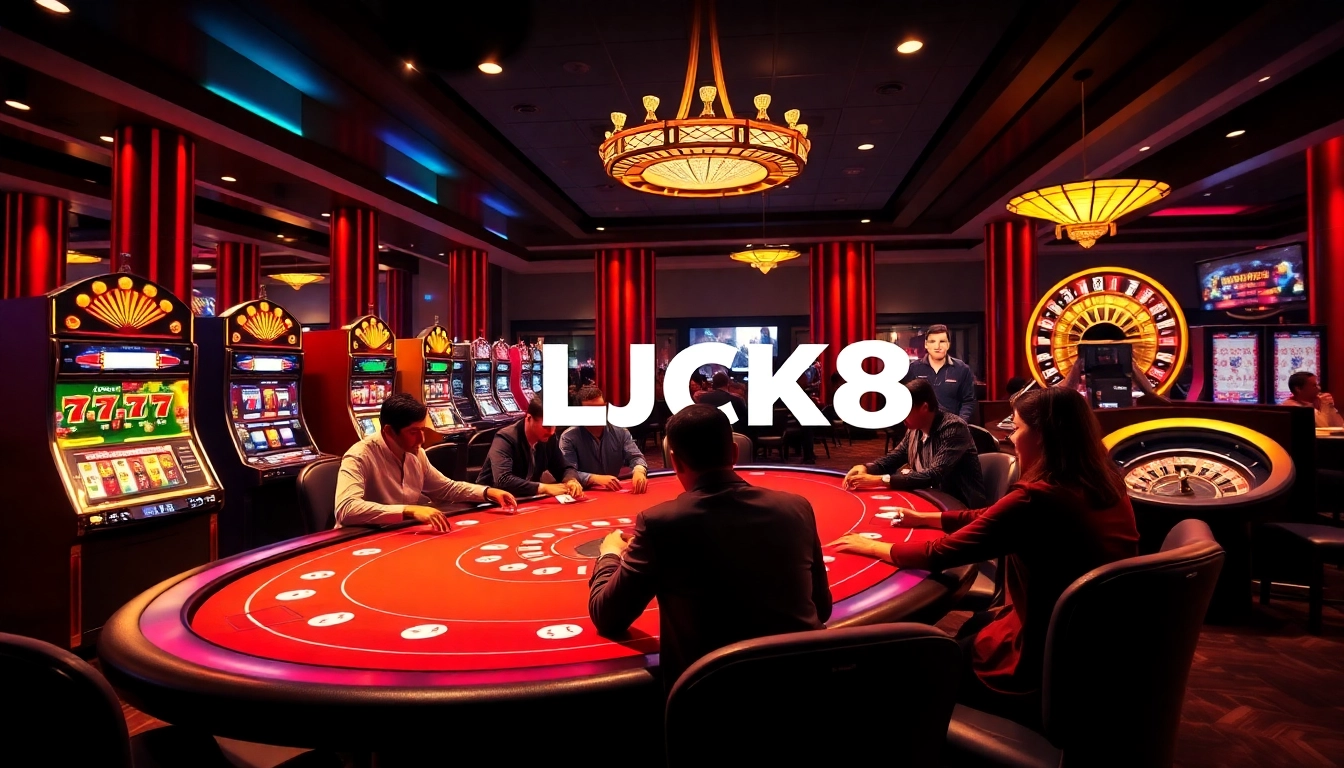 Experience the thrill at LUCK8 casino with elegant tables and vibrant games.