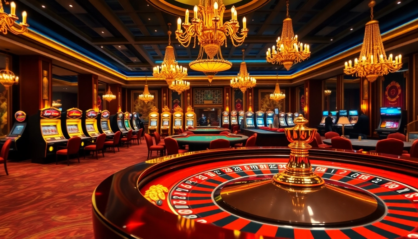 A luxurious roulette table scene at nk88.luxury, highlighting vibrant chips and engaged players in a casino atmosphere.