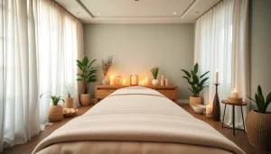 편안한 장식과 초대하는 분위기의 힐링 마사지룸.