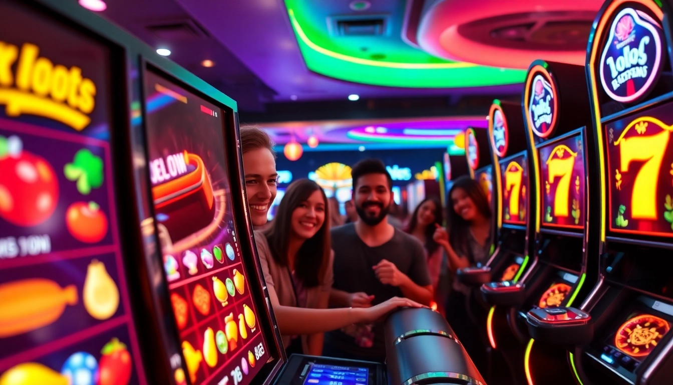 Rasakan keseruan permainan ondel4d slot dengan mesin slot penuh warna dan pemain yang bersemangat.