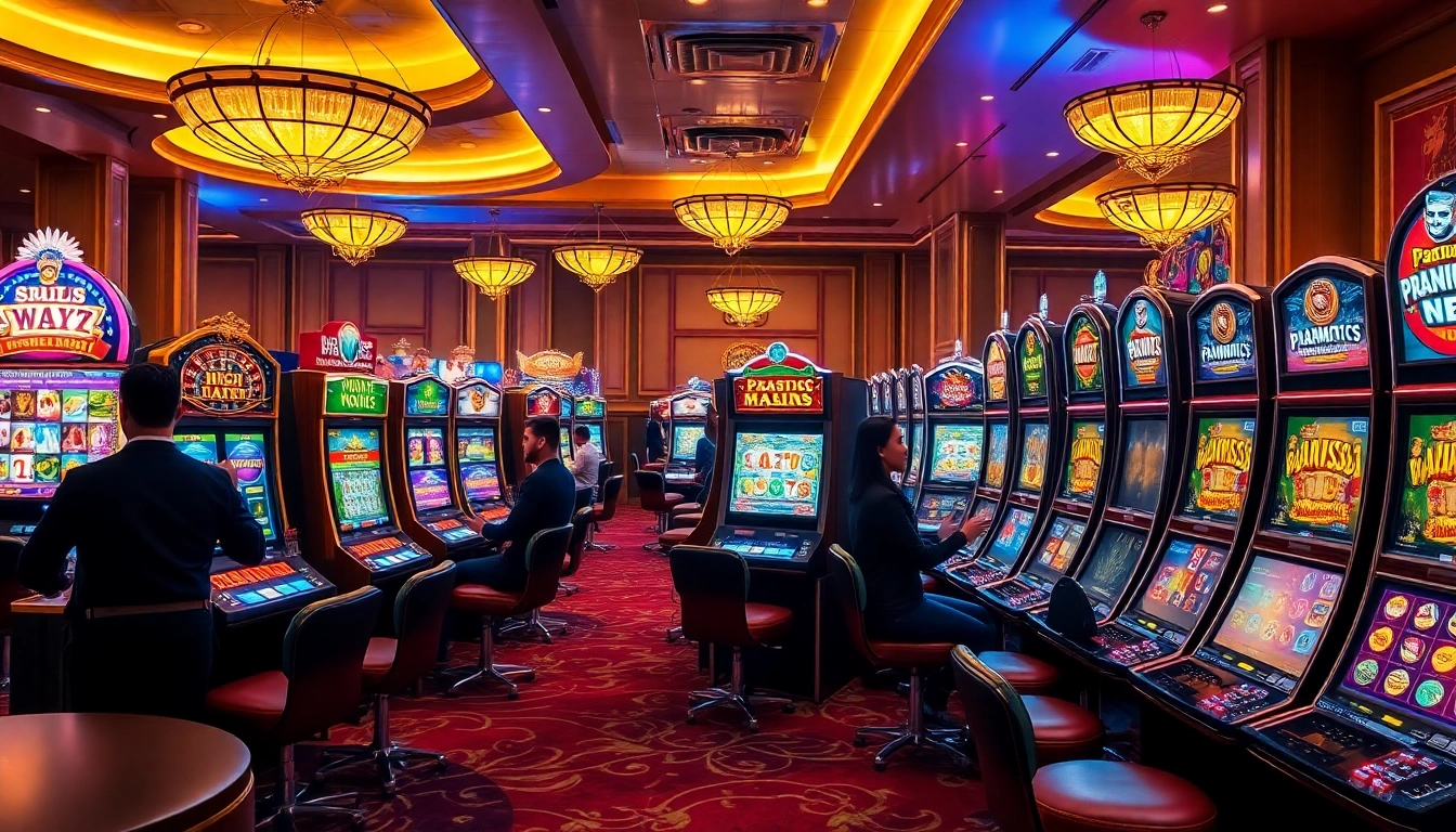 A player enjoying a pragmatic slot machine experience in a vibrant casino atmosphere.