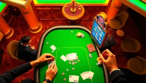 Engage in thrilling online gaming experiences at jun88site.com with vibrant casino visuals and action.