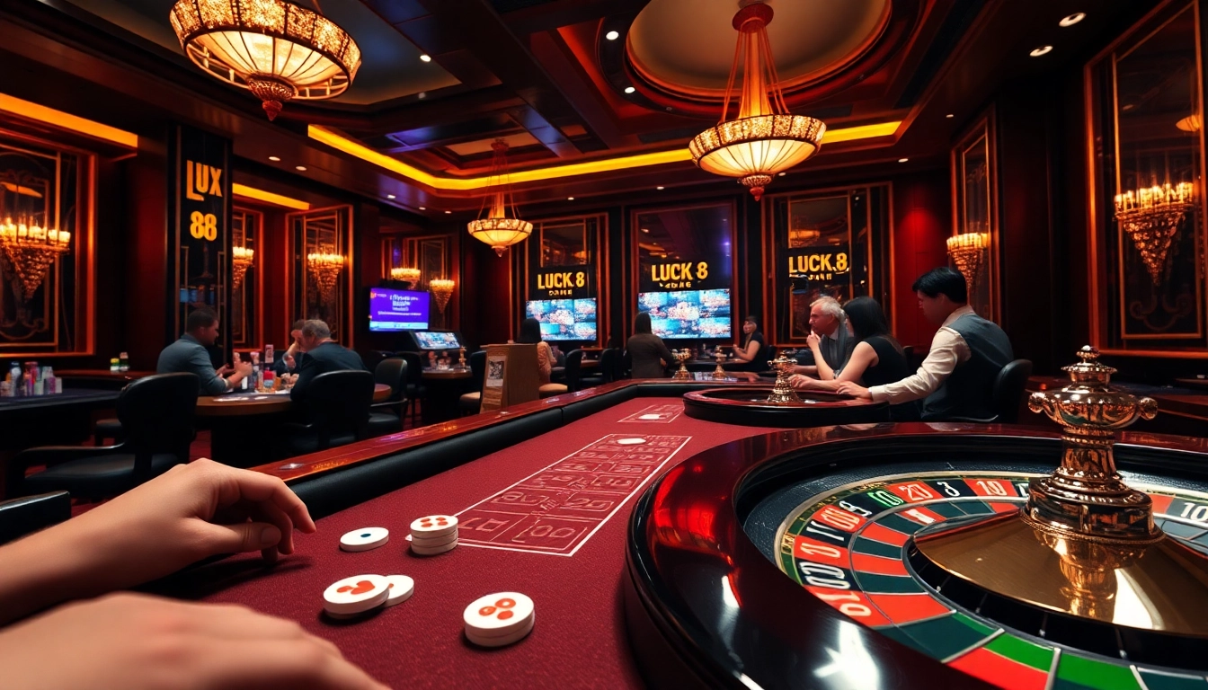 Experience the thrill of LUCK8 casino with vibrant table games and engaging players.