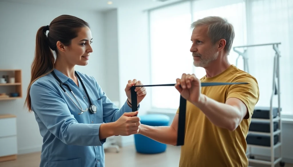 North Edmonton physiotherapy session showing personalized rehabilitation exercises.