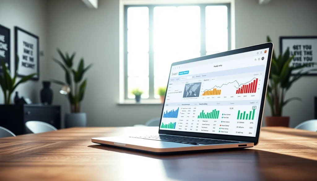 Analyze your website's performance with an insightful SEO Rank Tracker interface.