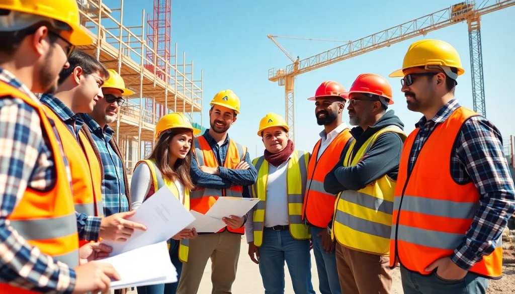 Implementing construction safety training practices at a vibrant training session in the field.