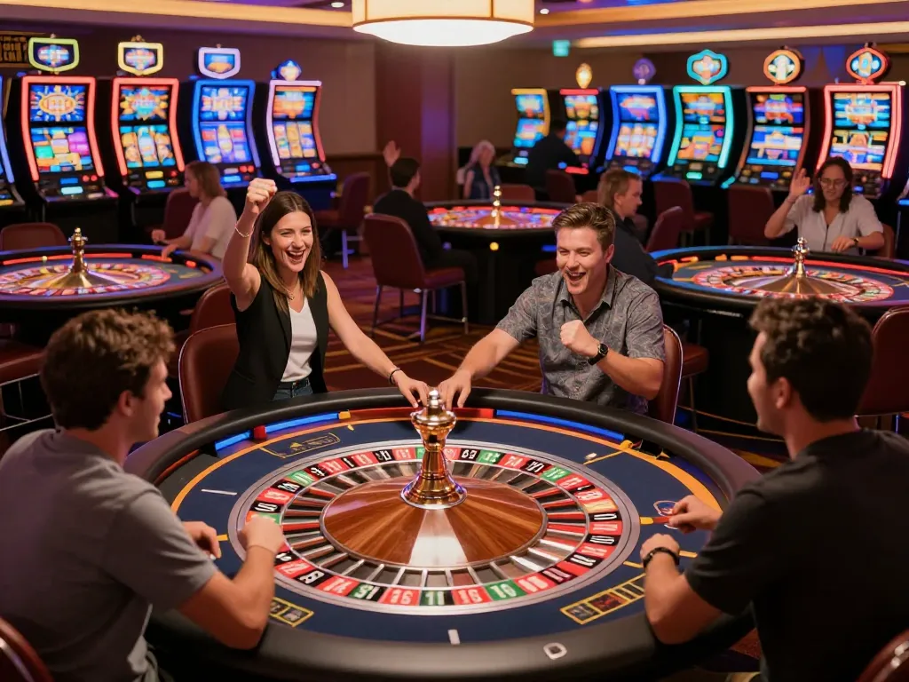 Players strategically engaging in roulette at 3Win casino, showcasing excitement and dynamic interaction.