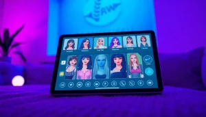 Futuristic NSFW AI girlfriend platform showcasing diverse avatars and vibrant interactions.