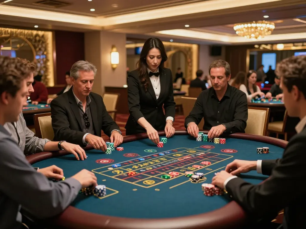 N188 players engaged in roulette bets at a luxurious casino with vibrant decor and excitement