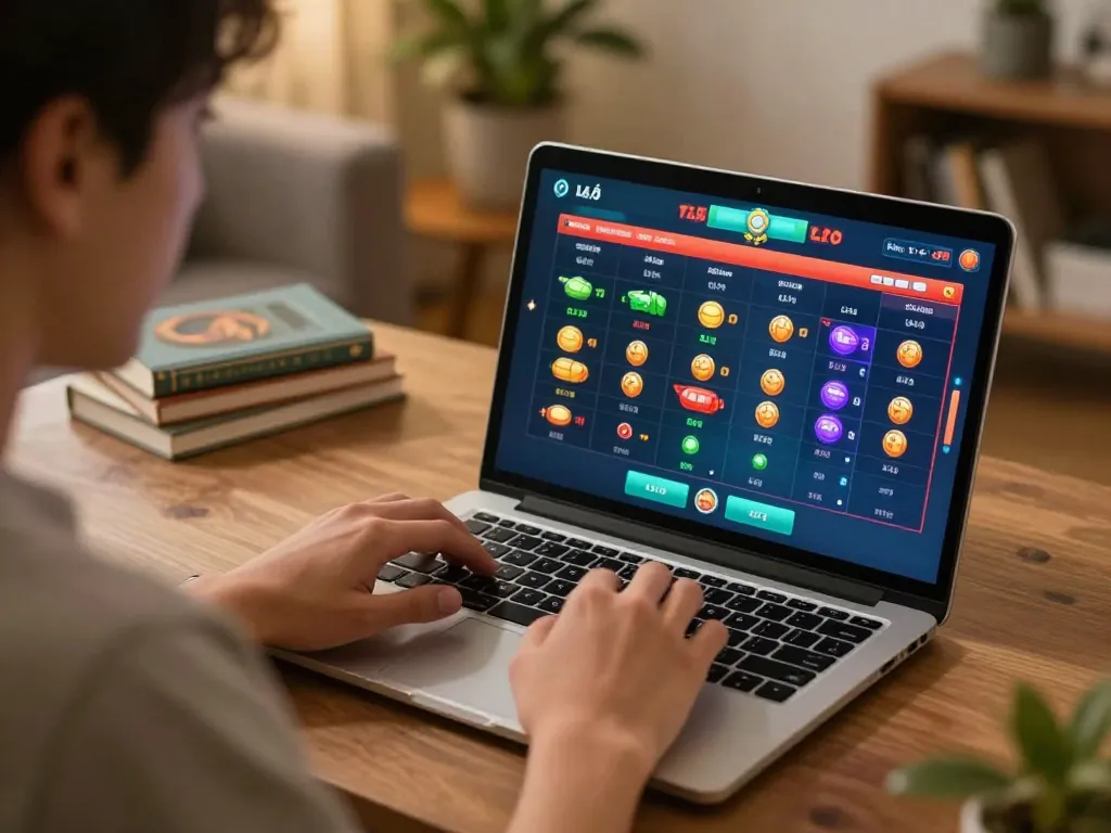 Lô đề online gaming session at home with vibrant betting options on screen