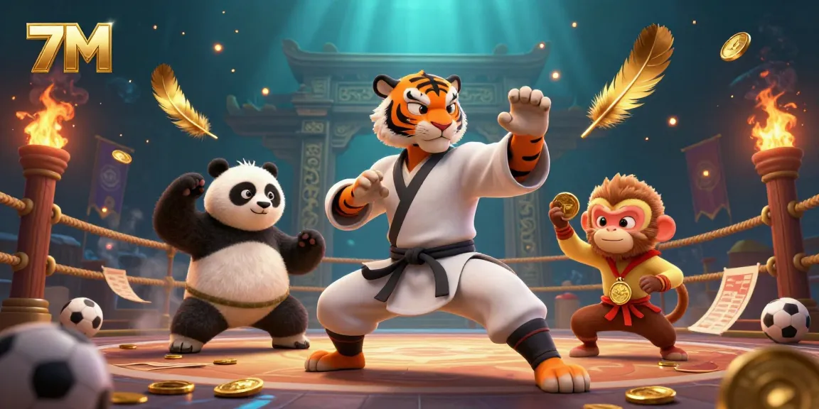 Engage in thrilling sports betting with 7M, observing a master martial artist and disciples in action.
