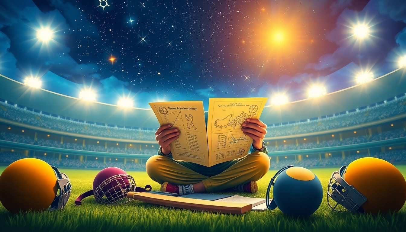 Engage with astrological insights for IPL astrology prediction through a captivating illustration.