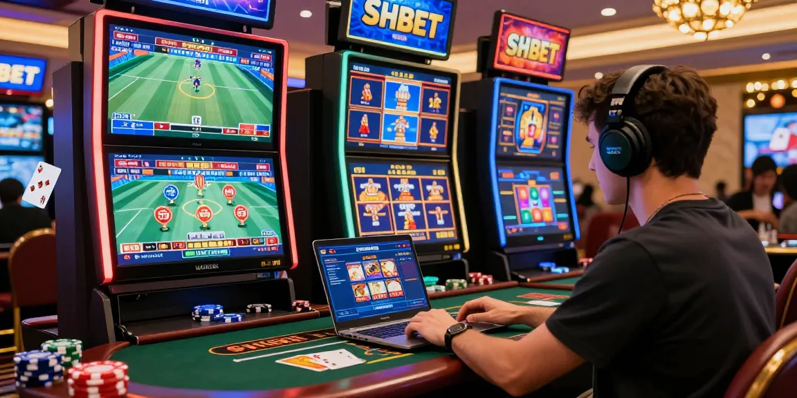 Engaging gaming experience at nhà cái shbet with vibrant casino atmosphere and sports betting screens.