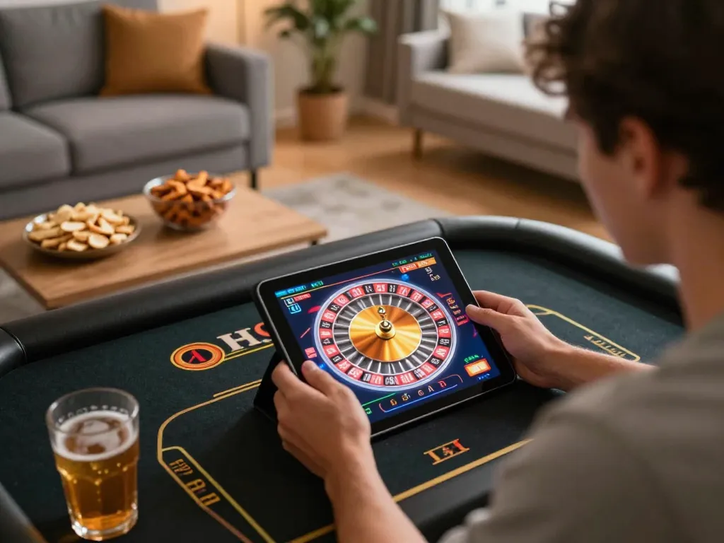 Engaging in mobile gaming on the Trang chủ Bet88 platform while enjoying a cozy home setup.