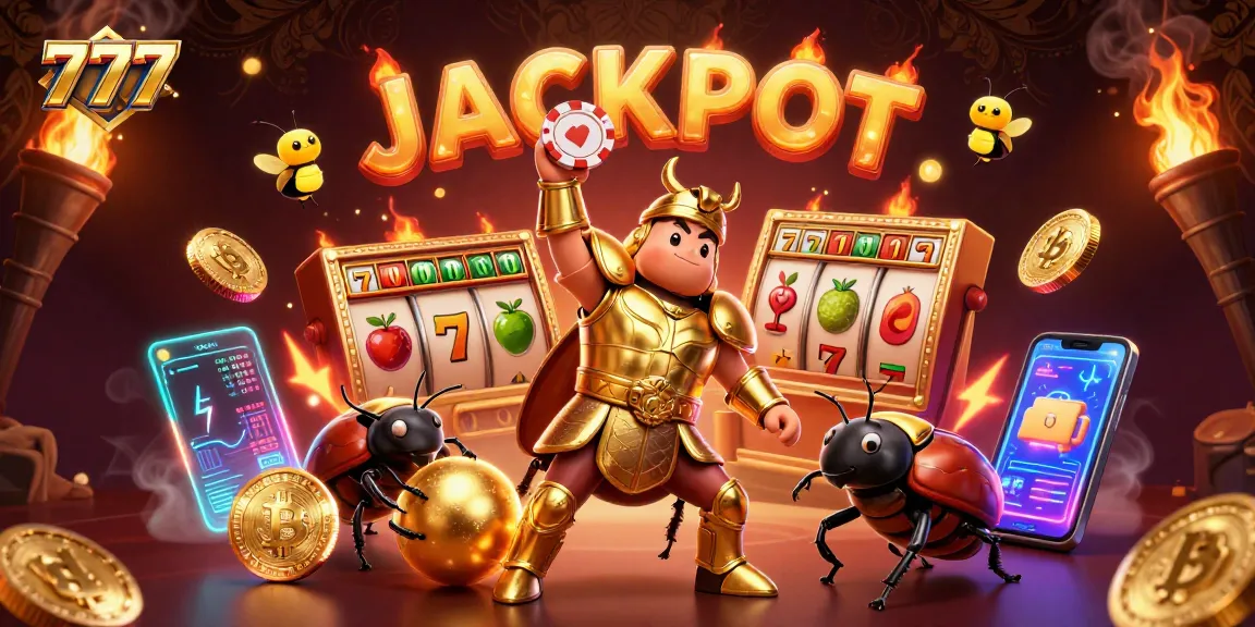 Engage with the thrill of 777 slot jackpots in a vibrant, dynamic casino scene featuring bold characters.