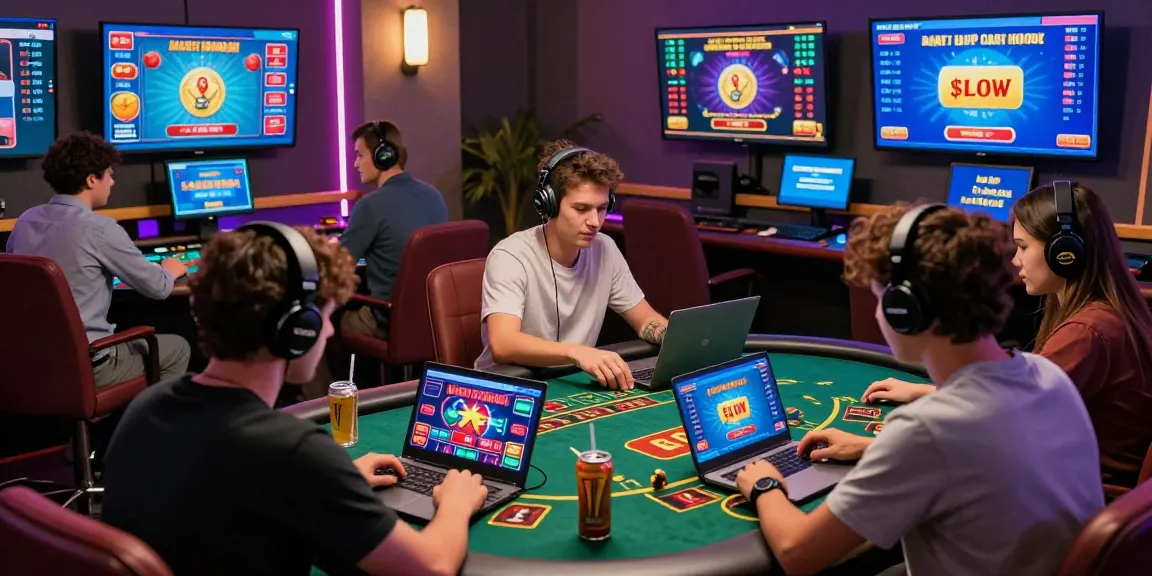 Players enjoying the best credit card casinos in a vibrant online gaming environment with bonus graphics.