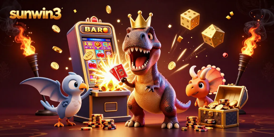 Experience thrilling jackpots and card games with Sunwin3 in a vibrant casino scene full of action.