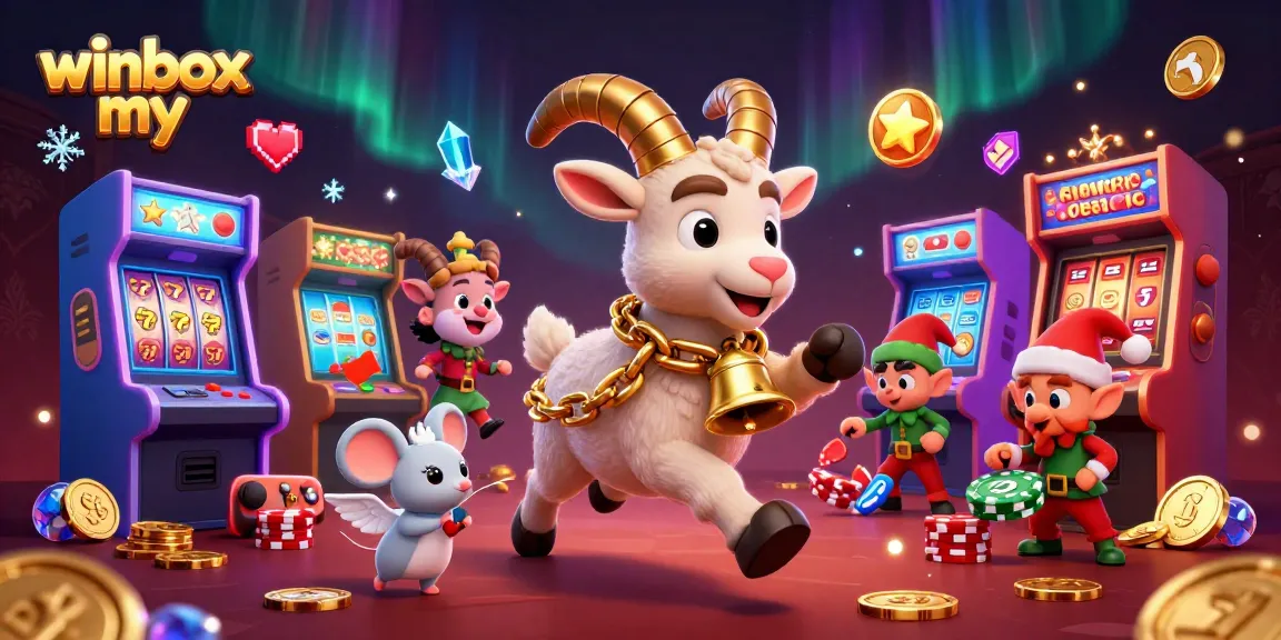 Experience the excitement at winbox my with a festive casino scene, showcasing vibrant gaming elements and action.