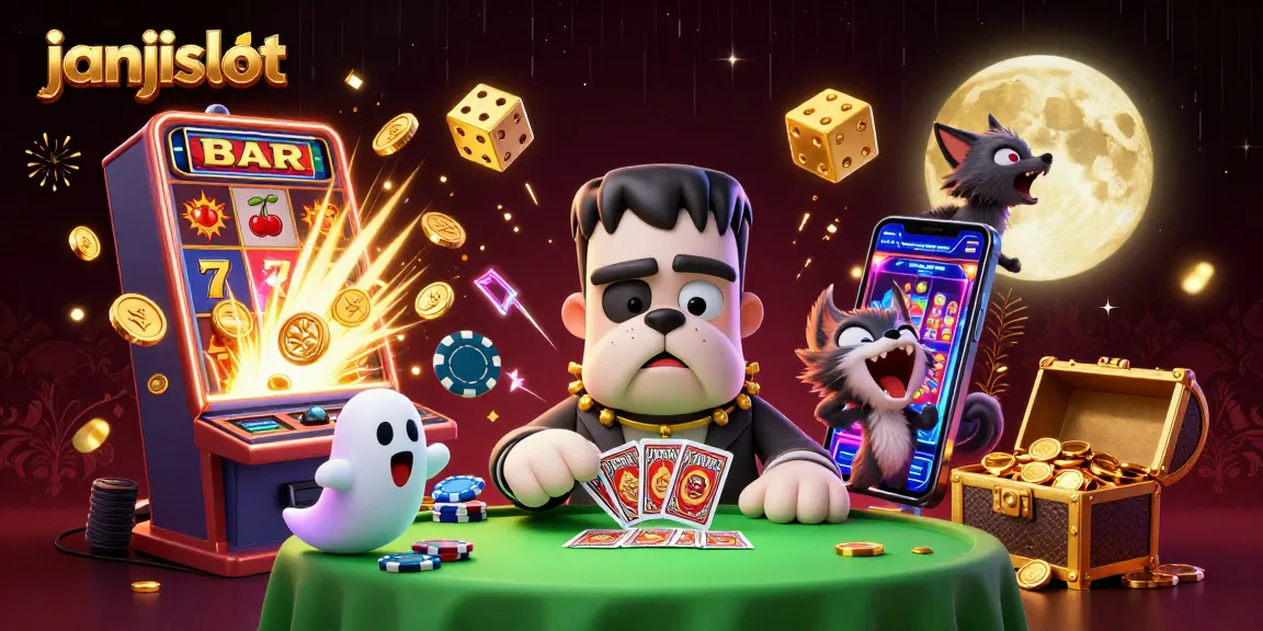 Experience the thrill with janjislot's lively 3D casino scene featuring unique characters and vibrant symbols.