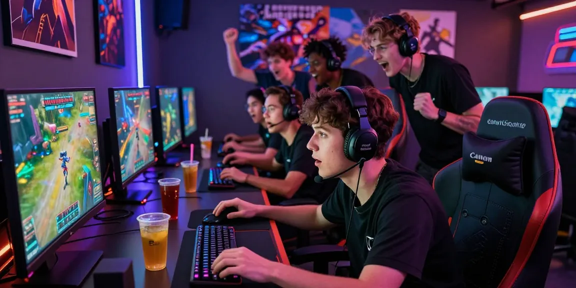 Online gaming excitement at https://rokok88.us with players in a vibrant gaming setup.