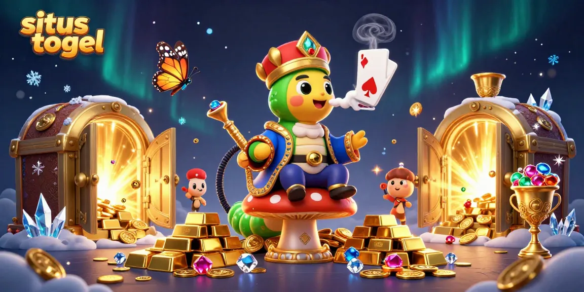 Experience the magic of situs togel with vibrant 3D casino-themed illustration showcasing poker elements.